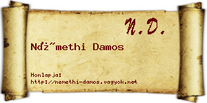 Némethi Damos névjegykártya
